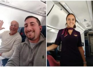 Papá pasa la Navidad volando junto a su hija aeromoza