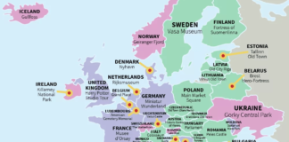 Crean un mapa con las atracciones turísticas más visitadas de cada país