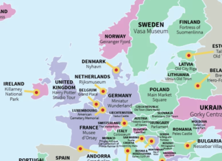 Crean un mapa con las atracciones turísticas más visitadas de cada país