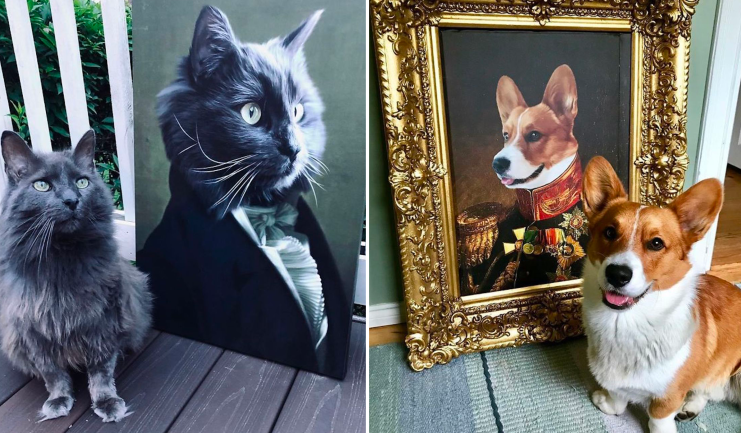Pintan mascotas como si fueran de la aristocracia