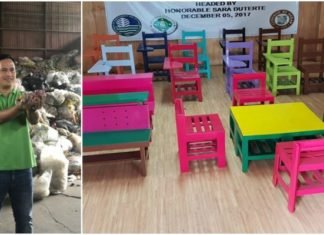 Ingeniero filipino convierte desechos de plástico en sillas escolares