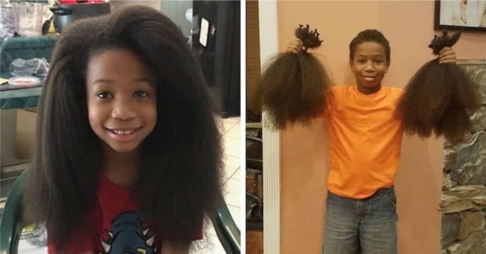 Este niño se dejo crecer el pelo por 2 años para hacer pelucas para niños con cáncer