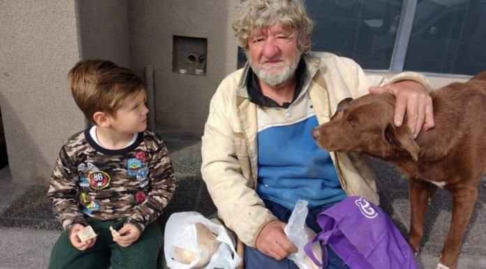 Niño de 4 años convenció a sus familiares para adoptar a un abuelito de la calle
