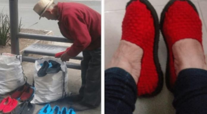 Abuelito vende zapatos tejidos y pide que lo viralicen para impulsar su negocio