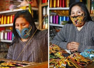 Bordadores de Puno confeccionan mascarillas con temática de la Candelaria