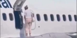 El impactante momento en que una pasajera dio un paseo en el ala de un avión